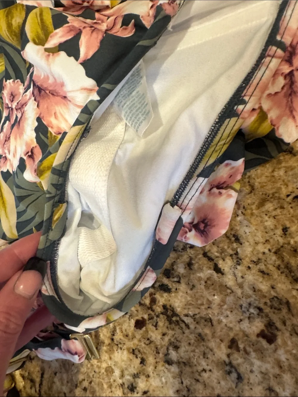 Kona Sol Black Swimsuit with Pink Floral Print - Picture 9 of 10